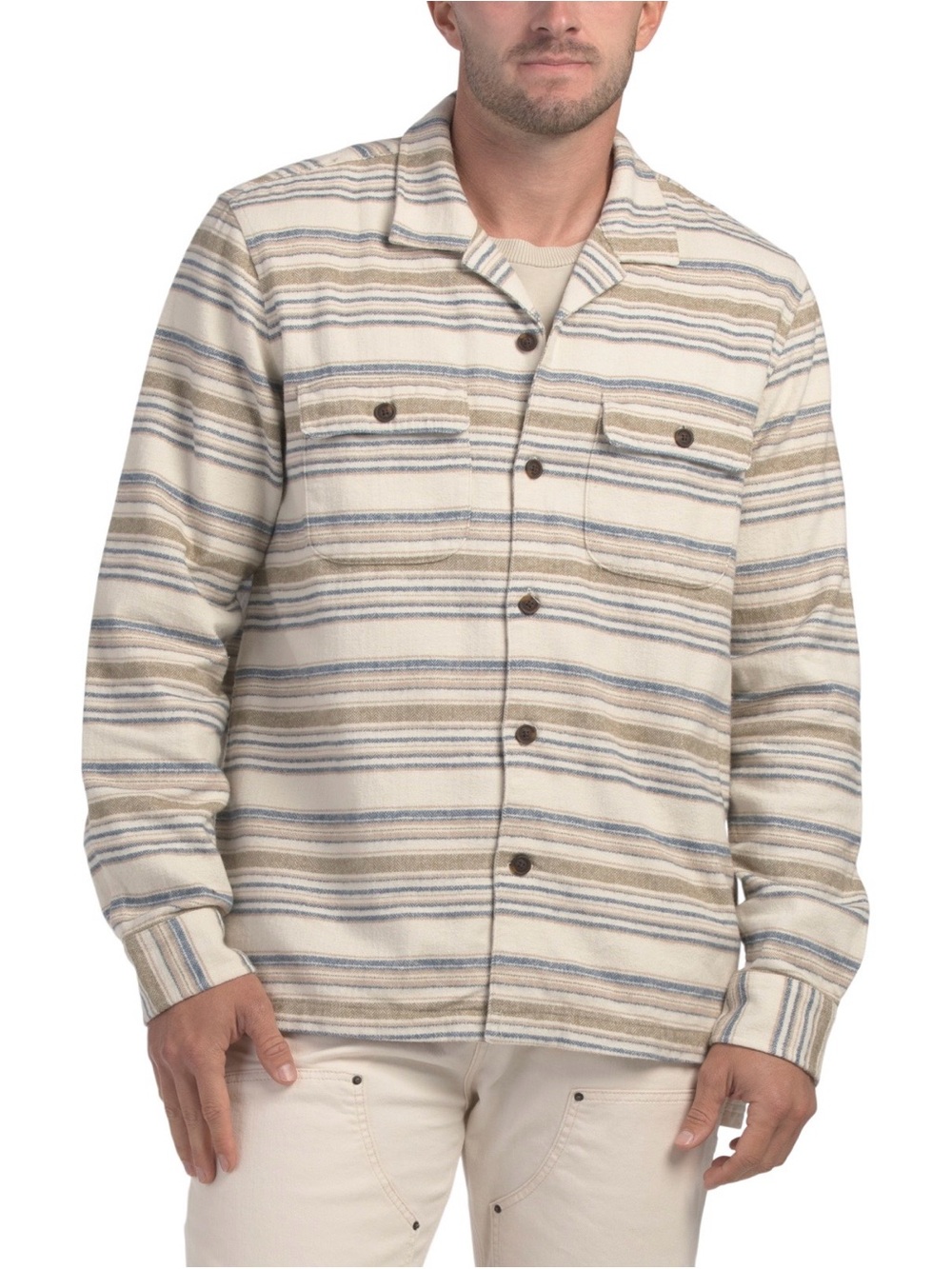 Men’s Lucky Brand Striped Cotton Rancher Button Down Shirt